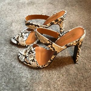 Snake print heels